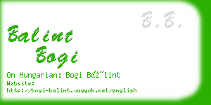 balint bogi business card